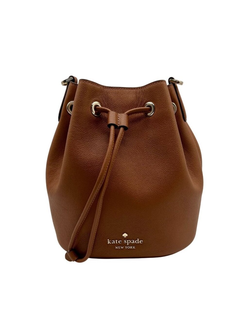 Kate Spade Brown Pebbled Leather Rosie Bucket Bag